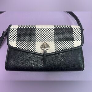 EUC Kate Spade Marti Pebble Leather Gingham Wallet Crossbody